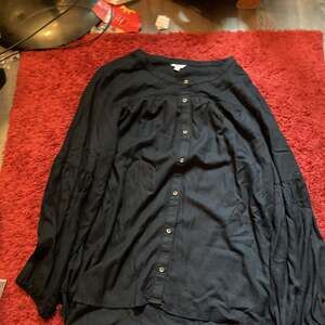 Free People Alissa Black Tunic Button Down Long Sleeve Top